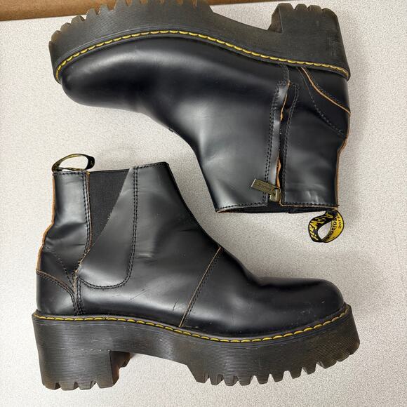 Doc Martens Womens Rometty II Chelsea Boot Black Vintage Smooth Size 10 - Picture 2 of 16